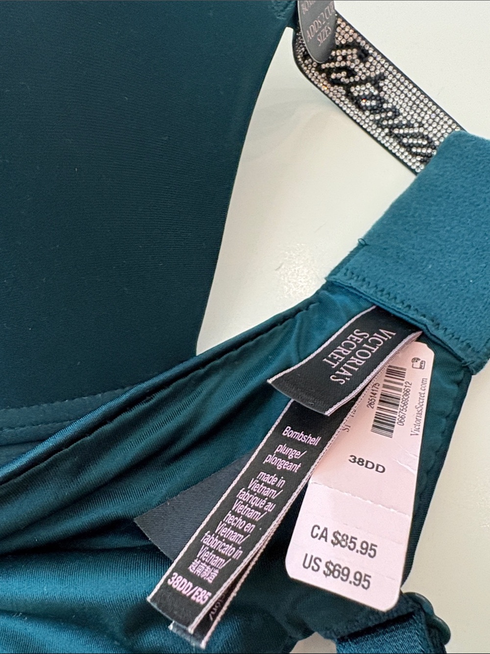 Victoria's Secret Teal Smooth Molded Bombshell Bra 38DD - Picture 4 of 6